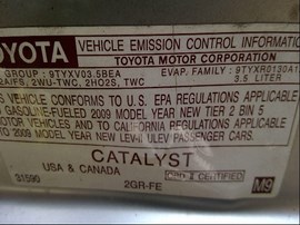 2009 TOYOTA CAMRY, SILVER, LE, 3.5L, AT, Z25023